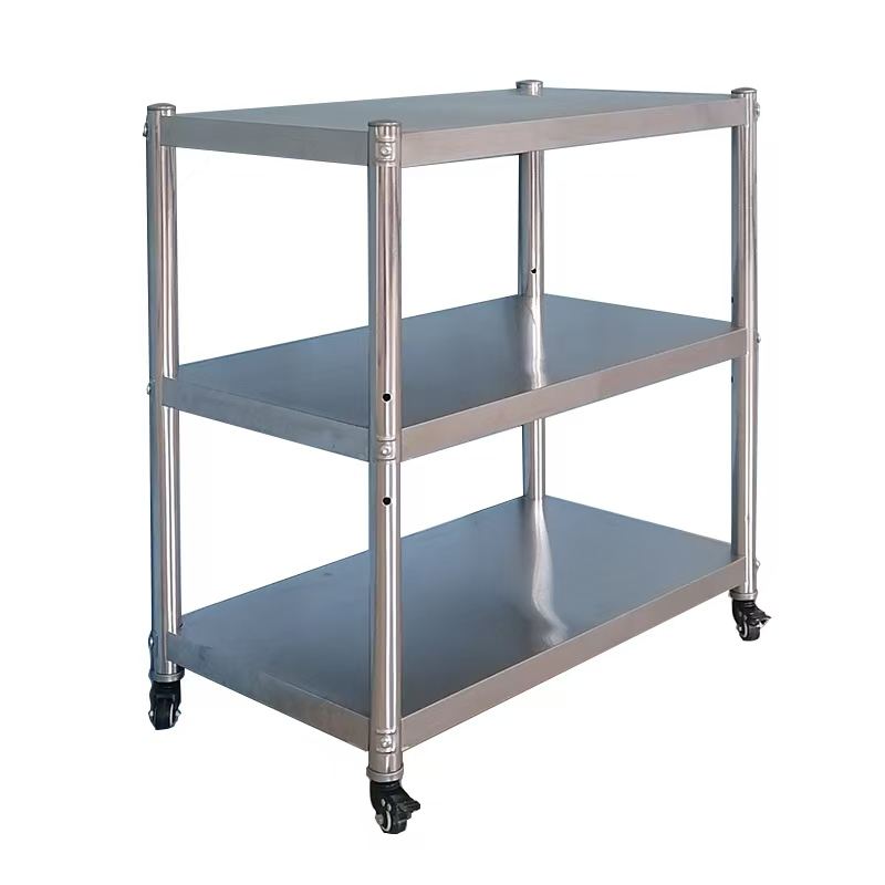 Restaurant Hotel Kitchen Service Mobile Dinner Tea Dessert Cake Cart Wine Display Drinks Hand Cart with Wheel Storage Rack