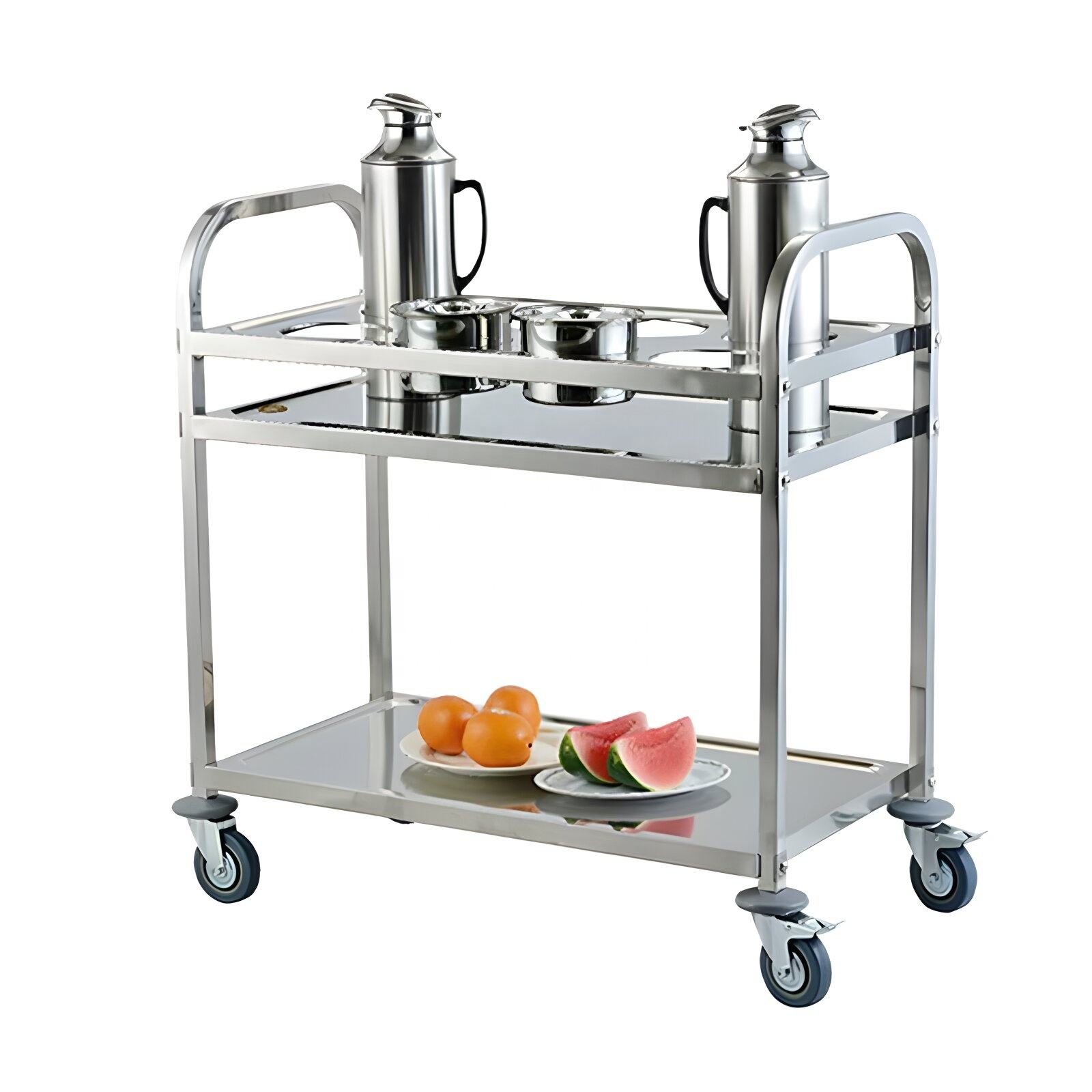 Removable 2-3-layer stainless steel dining cart, catering service trolley, restaurant and hotel restaurant and hotel restaurant