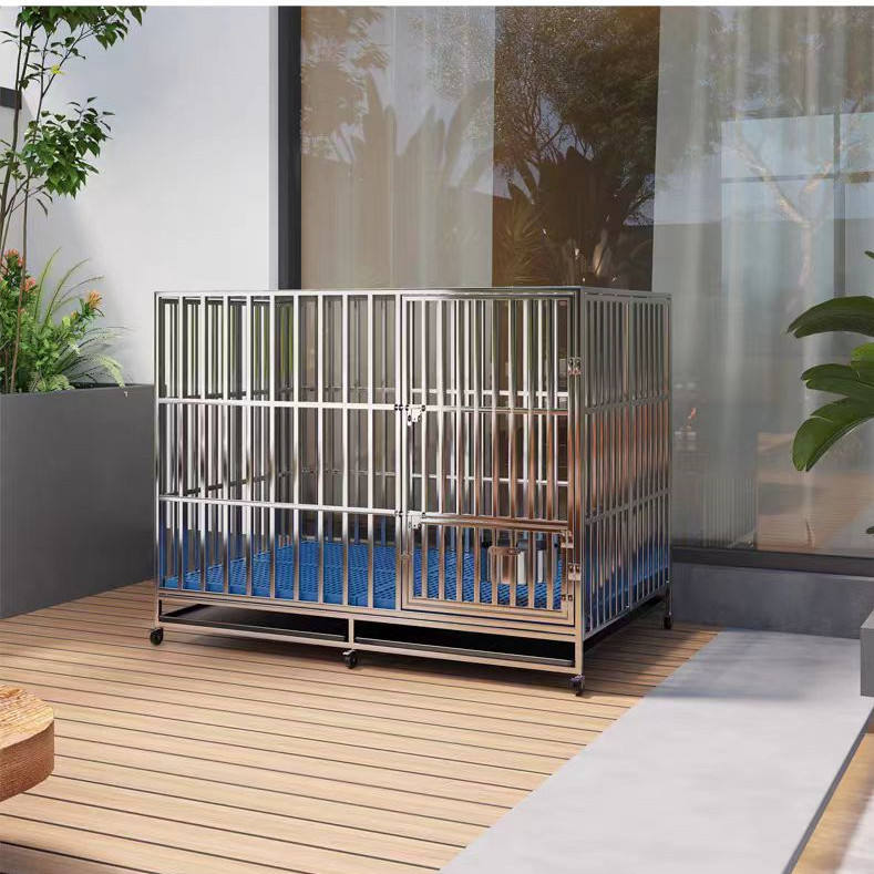 Durable anti-rust, foldable pet house, cat and dog cage, stainless steel folding pet furniture, easy to clean, suitable for indoor/outdoor use