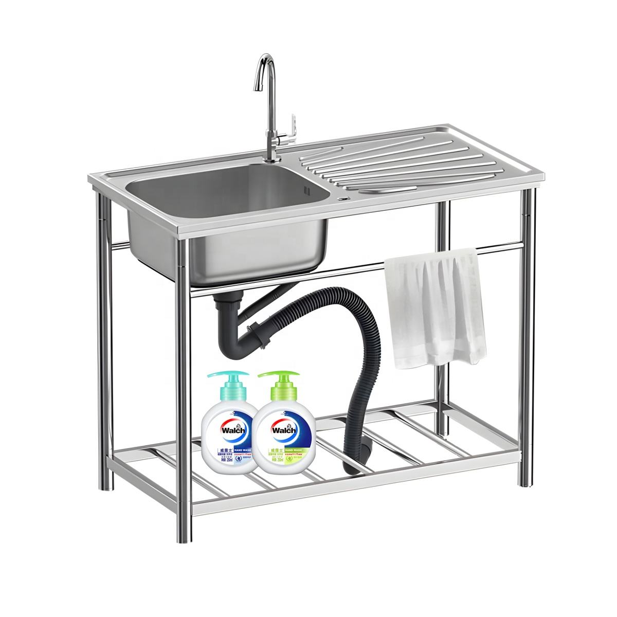 Factory Wholesale Stainless Steel Portable Utility Independent Sink Washing Hand Basin Cleaning Room Bathroom Sinks