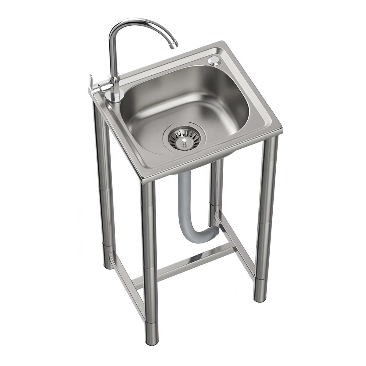 Modern Stainless Steel Single Bowl Kitchen Sink Commercial 1 Compartment Corner Bathroom Basin Sinks for Cleaners Factory