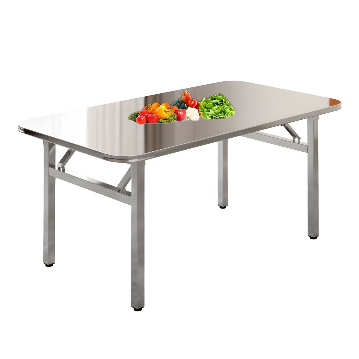 All-Weather Lightweight Stainless Steel Portable Folding Dining Table Travel Table for Restaurant Catering Outdoor Picnic Camp
