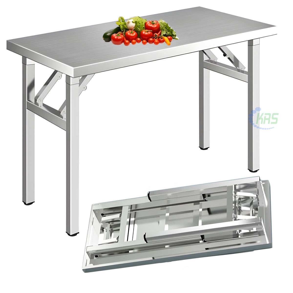 Heavy Duty Commercial Workbench Modern Foldable Stainless Steel Conference Table for Outdoor/Indoor Folding up Dining Room Table