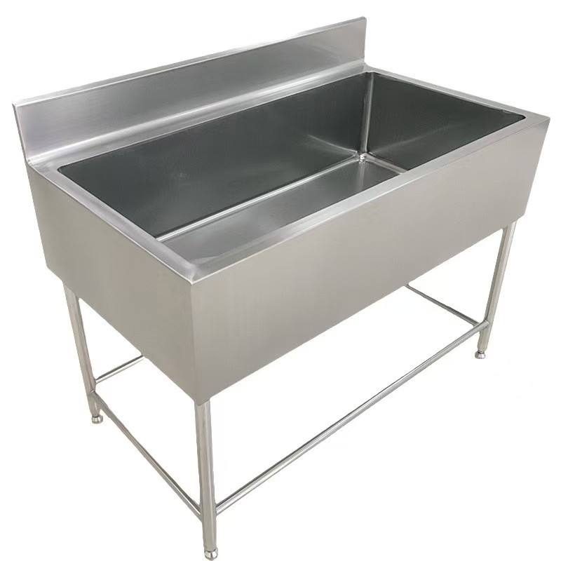Stainless-Steel Single Bowl Commercial Restaurant Kitchen Sink Set Utility Washing Workbench Storage Shelves Indoor
