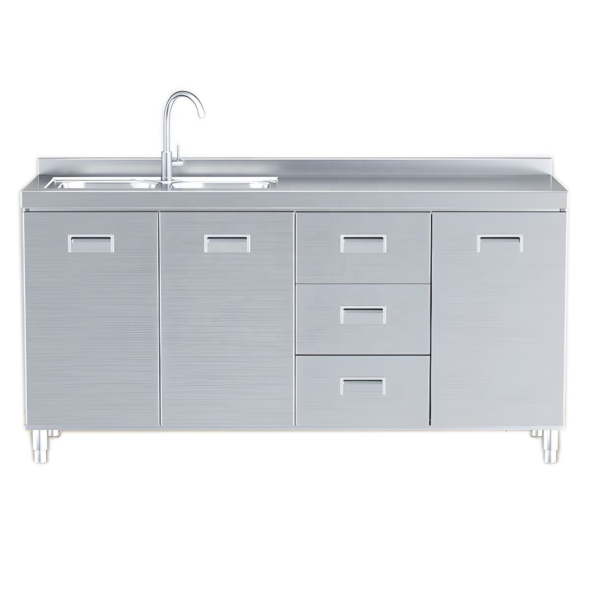 Custom Modern Outdoor Kitchen Stainless Steel Working Cabinet Commercial Kitchen Cabinet Customized Accepted