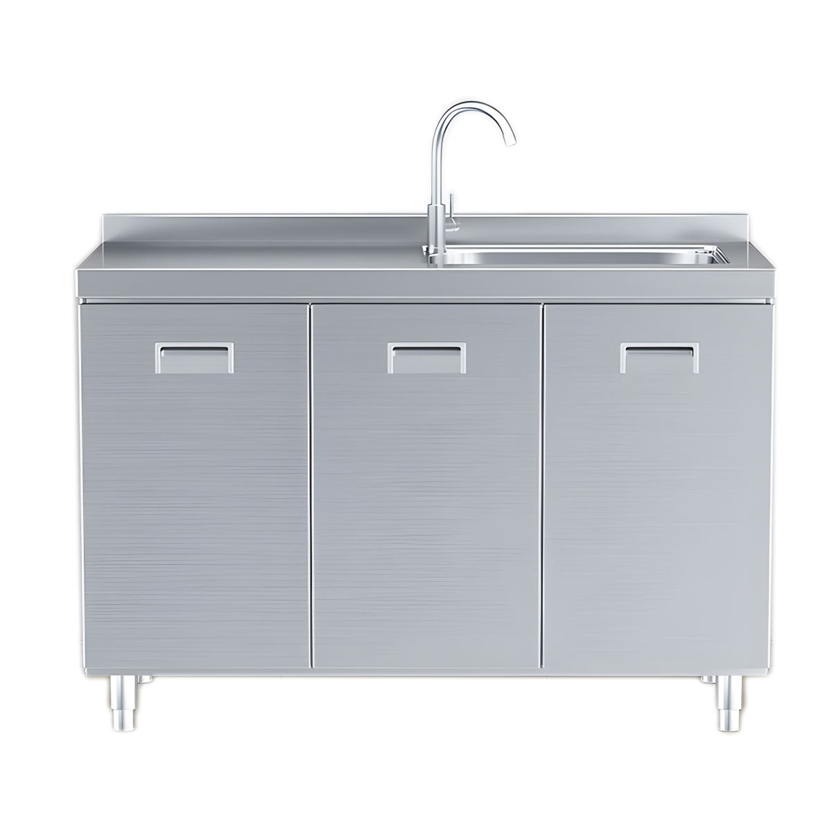 Restaurant Hotel Equipment Commercial Household Stainless Steel Standing Kitchen Cabinet Set With Sink Countertop