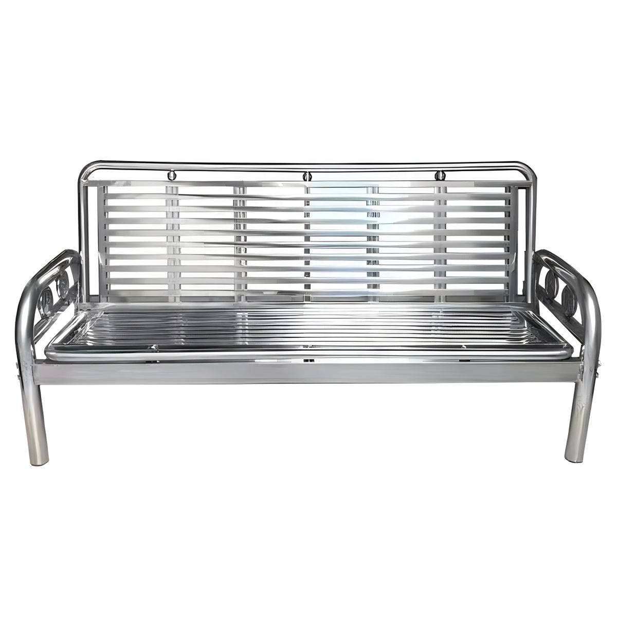 Anti-Rust Stainless Steel Sofa Bed Convertible Daybed for All Climates Outdoor Garden Lounge Living Room Terrace Poolside Use