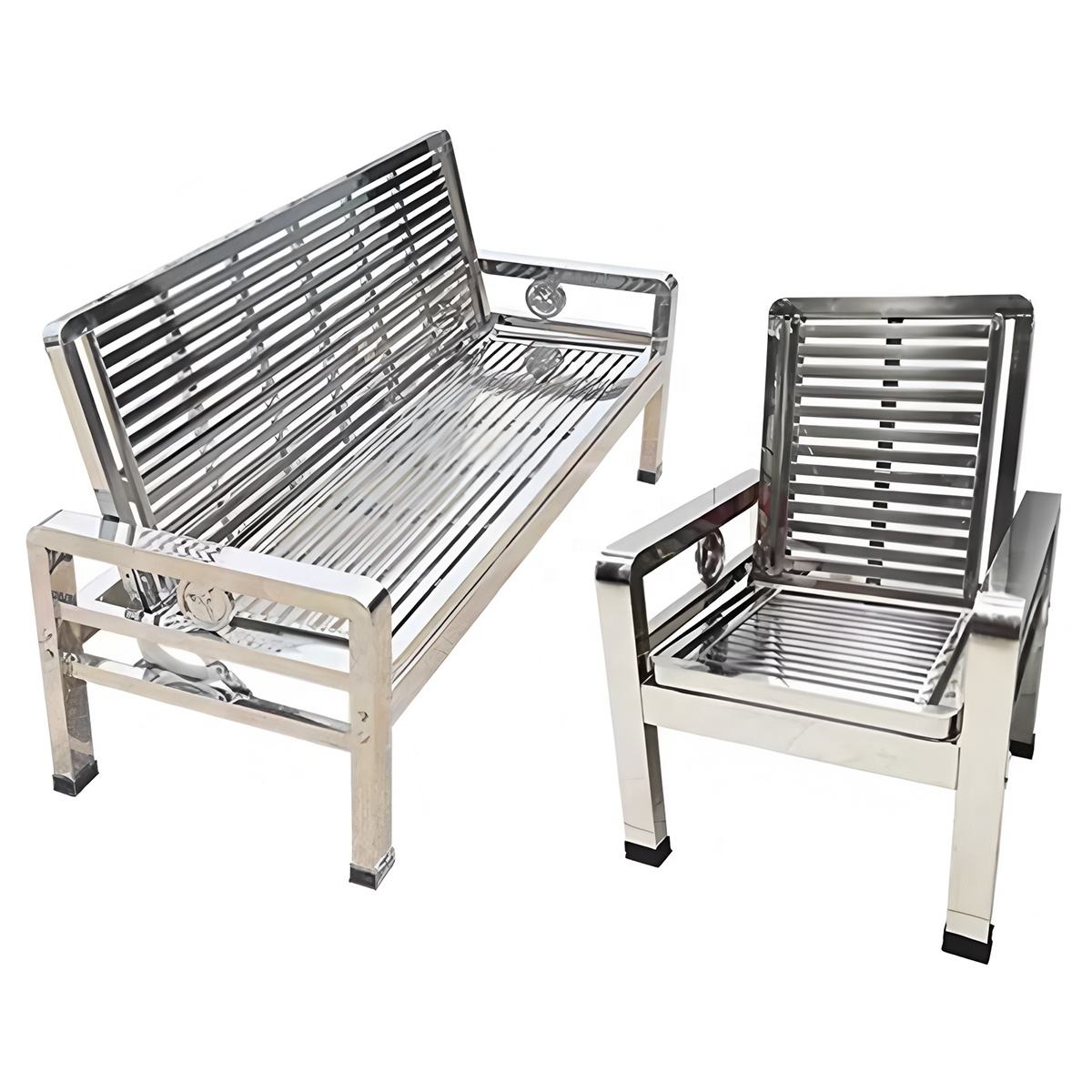 Stainless Steel Convertible Sofa Bed Modular Furniture Foldable Sofa for Indoor Outdoor Living Room Assembly-Free Modern Design