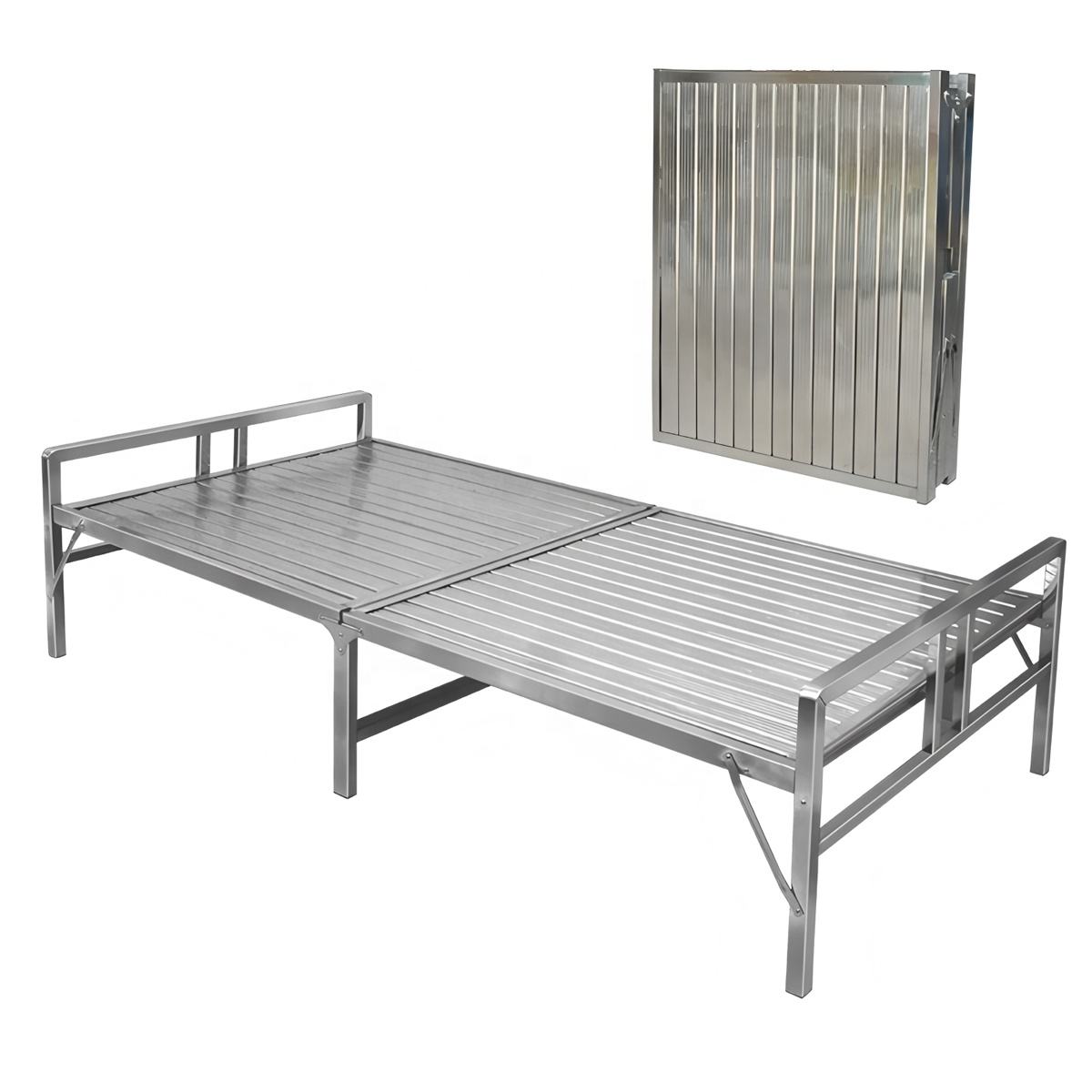 Outdoor Portable Metal Single Double Stainless Steel Folding Bed Mobile Hospital Care Fold up Foldable Beds Extension Expand Bed