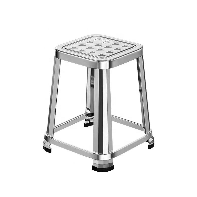 Modern Stainless Steel Square Stool Foldable Metal Folding Chair for School Restaurant Indoor and Outdoor Courtyard