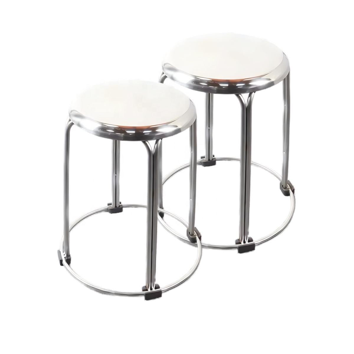 Modern Design Stainless Steel Round Stool for Outdoor Living Room Bedroom Restaurant Furniture-Lab Stool Chairs