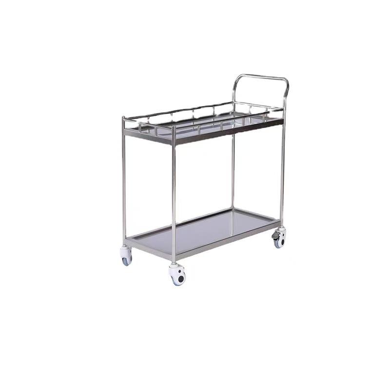 Commercial catering kitchen large ground floor stainless steel service trolley for meal delivery and restaurant use